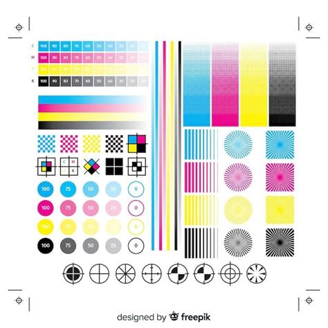 Free Vector Cmyk Calibration Element Collection Vector Free Cmyk