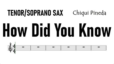 How Did You Know Tenor Soprano Sax Sheet Music Backing Track Partitura