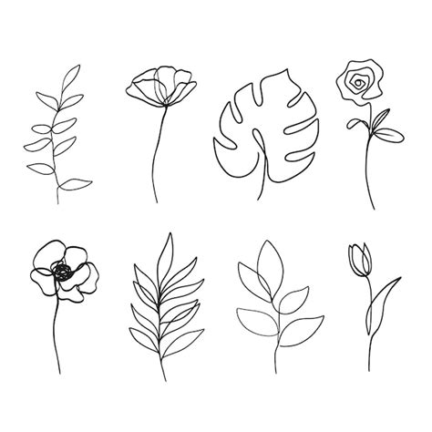 Line Drawing Of Flowers