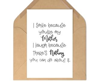 Stepmom Card For Stepmom Mother S Day Card I Smile Because Etsy