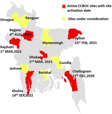 map of Bangladesh showing the districts of currently (as of march 2023)... | Download Scientific ...