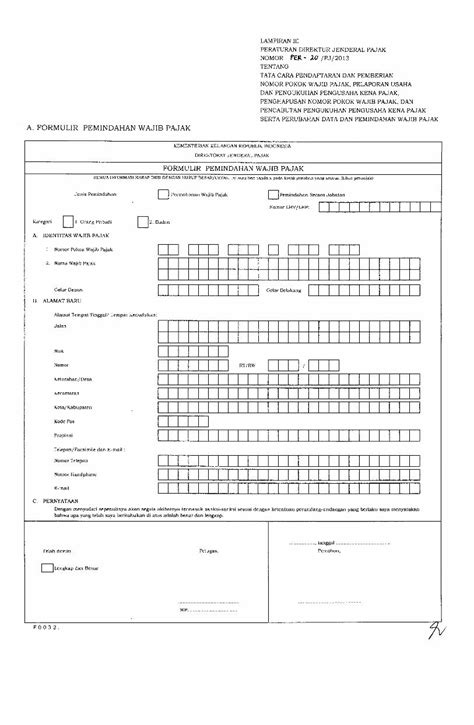 PDF FORMULIR PEMINDAHAN WAJIB PAJAK Flazztax Permohonan Pindah