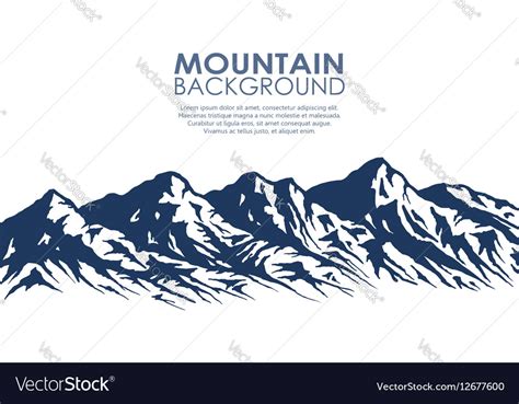 Mountain range silhouette isolated on white Vector Image