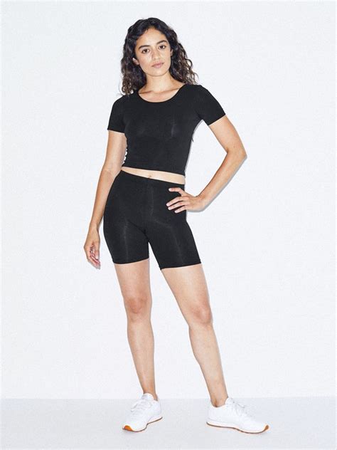 Cotton Spandex Jersey Crop T Shirt American Apparel