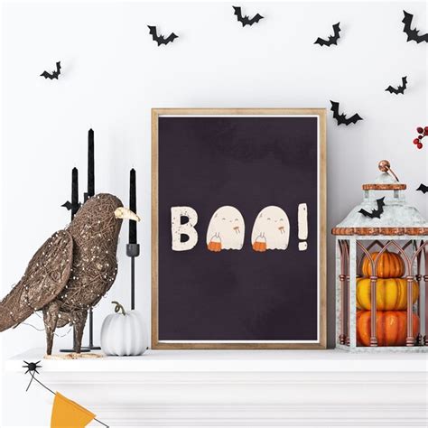 Halloween Decor Boo Ghosts Trick or Treat Sign Printable - Etsy