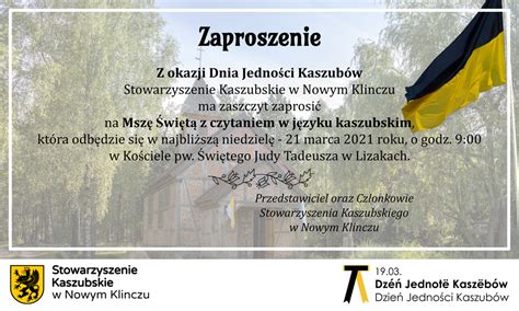 Zaproszenie na Mszę Świętą z czytaniem w języku kaszubskim