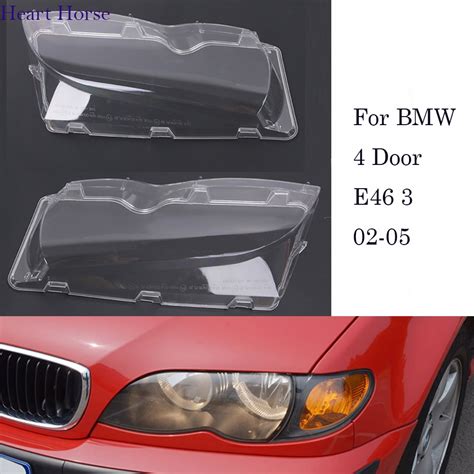 Car Headlight Light Lens Plastic Covers Set For Bmw Series E I