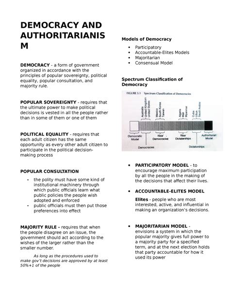 Democracy And Authoritarianism Democracy And Authoritarianis M