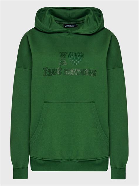 2005 Bluza Unisex Hot Moms Zielony Relaxed Fit Modivo Pl