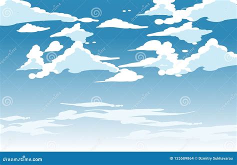 Anime Cloud On The Sea Night Sky Background Handrawn. Anime Style Stock Image | CartoonDealer ...