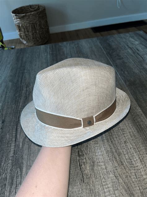 Stetson Tan Trilby Woven Fedora Hat Smallmedium Gem