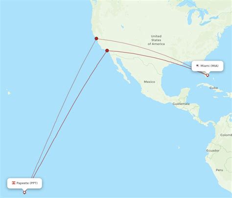 All Flight Routes From Miami To Papeete Mia To Ppt Flight Routes