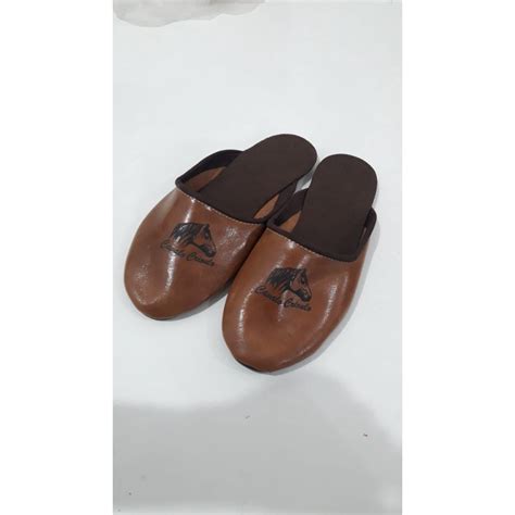 Chinelo Campeiro De Couro Cavalo Crioulo Caramelo Shopee Brasil