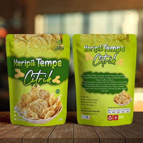 Kripik Tempe Citrik Desain Kemasan Makanan Cemilan Makanan