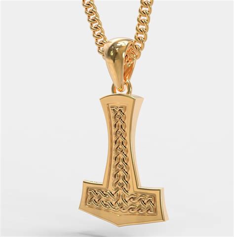 Yellow Gold Mjolnir Pendant Men S Silver Handmade Mj Lnir Pendant