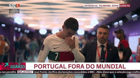 Cristiano Ronaldo em lágrimas após a eliminação de Portugal do Mundial