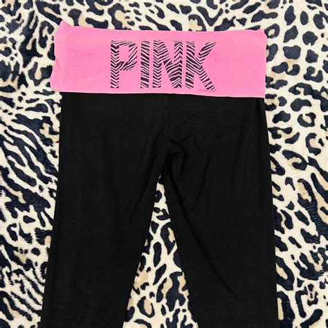 Victorias Secret Pink Fold Over Capri Leggings Yoga Depop