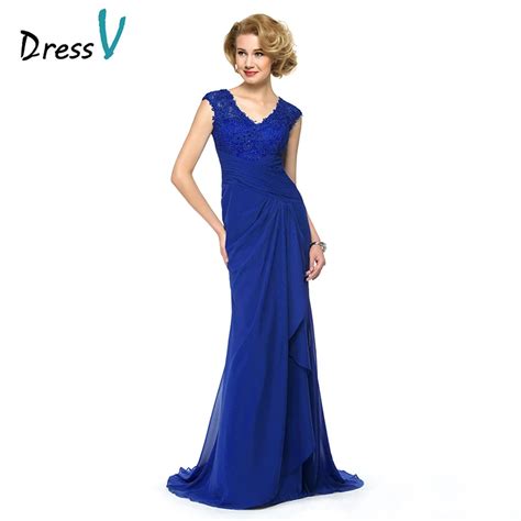 Dressv Mother Of The Bride Dress V Neck Lace Mermaid Sleeveless Beading