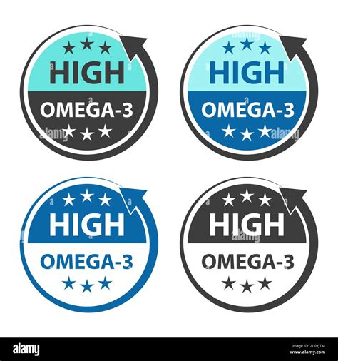 High Omega 3 Food Product Label Stock Vector Image And Art Alamy