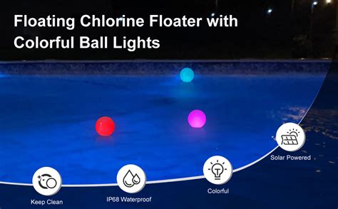 Pool Chlorine Floater Solar Chlorine Floater With Light Up Pool Ball