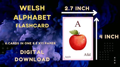 WELSH Alphabet FLASHCARD With Picture Learning WELSH Welsh - Etsy