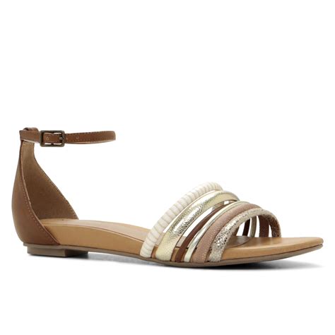 Aldo Zywet Ankle Strap Flat Sandals in Brown | Lyst