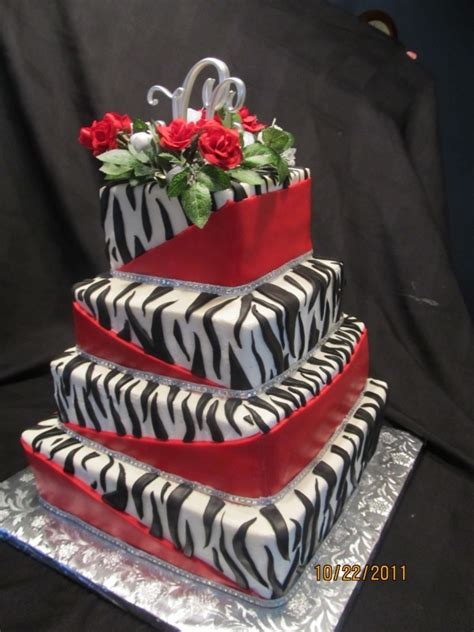 Zebra And Red Cake Design Wedding Cake Designs Zebra Cake