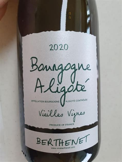 Domaine Jean Pierre Berthenet Bourgogne Aligot Vieilles Vignes