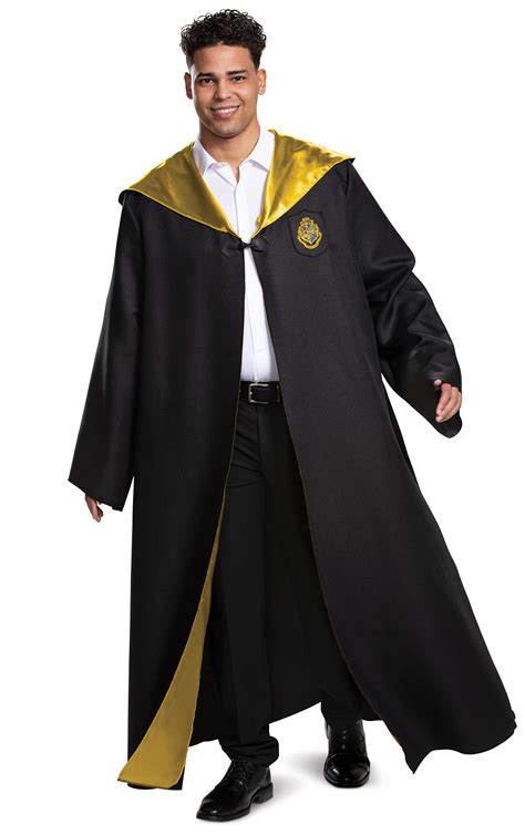 Harry Potter Hogwarts Robe Deluxe Adult Costume Accessory Black And Gold