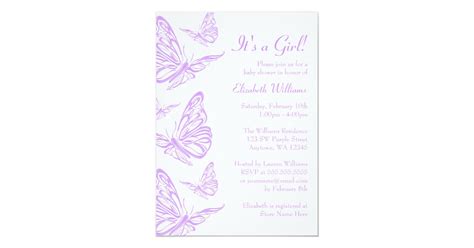 Pretty Purple Butterfly Baby Shower Invitations | Zazzle.com