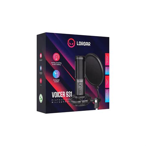 Lorgar Voicer 931 USB Condenser Gaming Microphone Kit Black LRG-CMT931 ...