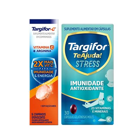Targifor C Aumenta A Pressão - Kit Targifor+C 16 comprimidos + Targifor Te Ajuda Stress | Droga Raia