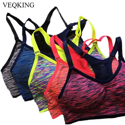 Veqking 2pcs Quick Dry Sports Bra Women Padded Adjustable Shakeproof