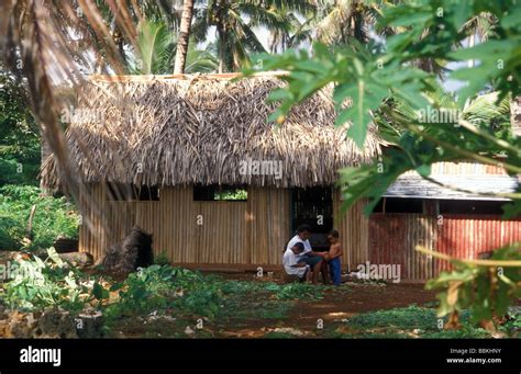 house in ivarua village mangaia cook islands Stock Photo - Alamy