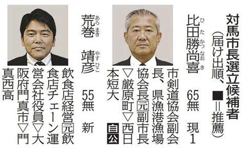 対馬市長選立候補者 対馬市長選告示現新2氏届け出 長崎 写真・画像 1 1 ｜【西日本新聞me】