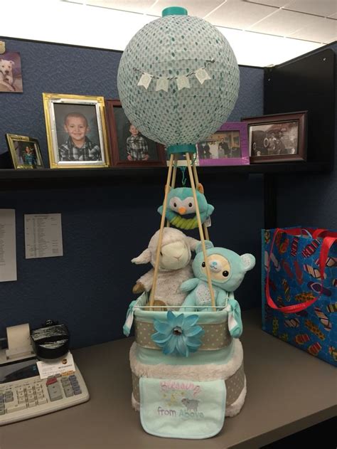 Hot Air Balloon Diaper Cake Elephant Baby Showers Baby Shower Diaper Cake Work Baby Showers