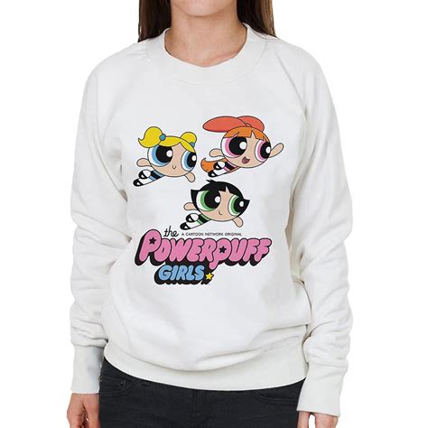 Powerpuff Girls Trio Smiling Flying Womens Sweatshirt Fruugo Us