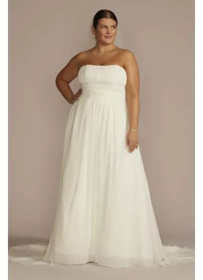 Chiffon Empire Waist Plus Size Wedding Dress Davids Bridal