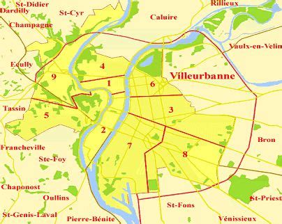 Carte de lyon et ses arrondissements » Voyage - Carte - Plan
