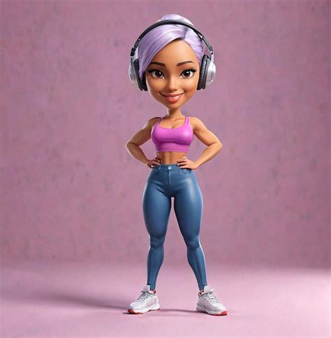 Premium Photo | A cartoon character with headphones on