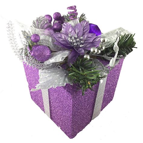 Purple Gift Box Decoration-18 cm