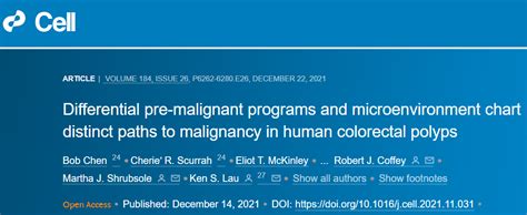 Cell发表结直肠癌前病变多组学图谱，揭示两种常见结直肠息肉的不同癌变路径 Seqcn