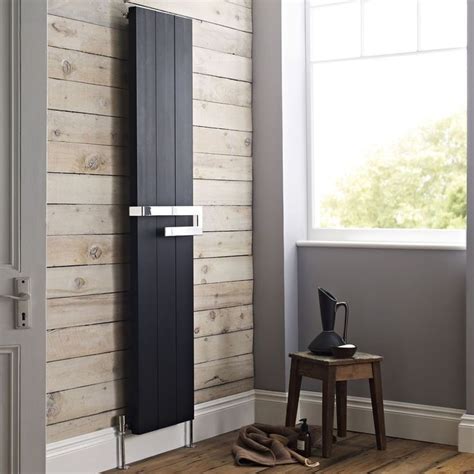 Hudson Reed Ceylon Black Super Flat Vertical Designer Radiator With