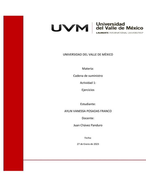 A Avpf Actividad Cadena De Suministro Universidad Del Valle De