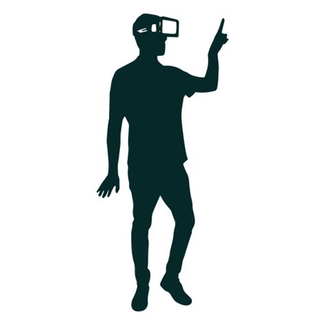 Design PNG E SVG De Silhueta De Um Homem Usando Um Fone De Ouvido De