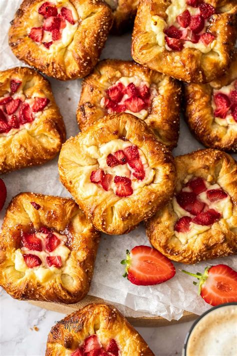 These Cream Cheese Strawberry Danish With Perfect Flaky Danish Pastry