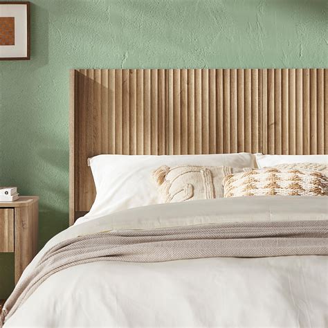 Mopio Brooklyn Oak Headboard Queen Size Wide Modern