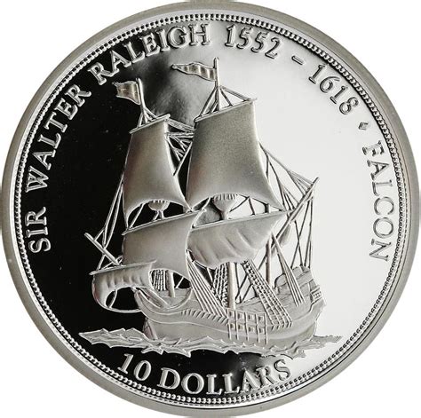 10 Dollars Elizabeth II Sir Walter Raleigh Falcon Fiyi Numista