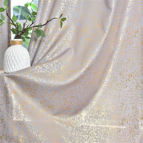 Amazon TERLYTEX Grey Gold Curtains 95 Inch Length For Living Room