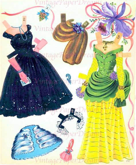 Vintage Paper Doll Printable Pdf Romance Paper Doll Jpeg 50s 1950s